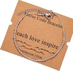 Silver Morse Code Bracelet for Women